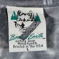 Vintage Back to Earth Shirt Adult LARGE Gray Tie Dye Cotton Smoky Nature 90s
