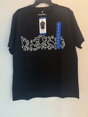 Keith Haring Graphic Tee Shirt Mens Large Black Cotton NWT