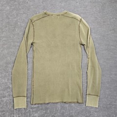 Wallace & Barnes Shirt Mens XS Green Henley Long Sleeve Waffle Thermal Knit