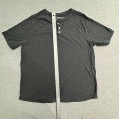 Mossimo Supply Co. Charcoal Heather Short Sleeve Henley Shirt Men Size XL