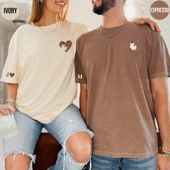 Matching Couples Shirts, Custom Heart and Puzzle Piece Shirt