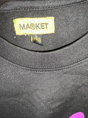 MARKET STUDIOS Black Cotton Crew Neck Graphic Logo Men’s L T-Shirt
