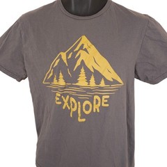 Explore T Shirt Mens Size Medium Gray Hiking Nature Outdoors
