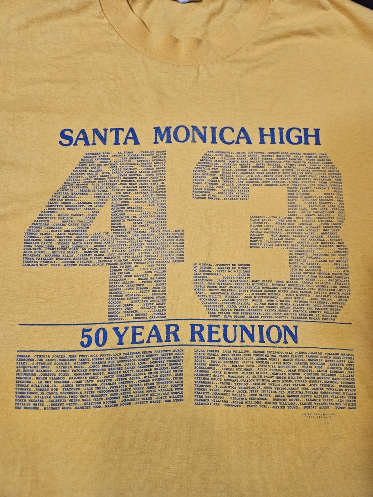 Vintage Single Stitch Santa Monica High Reunion T-Shirt Size Large