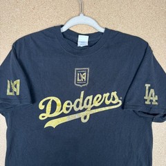 LAFC x LA Dodgers T-Shirt Adult Medium Black Gold Port & Company Core Blend