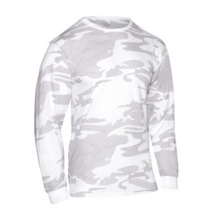 Rothco White Camo Long Sleeve T-Shirt Tactical Military Crew Tee Undershirt