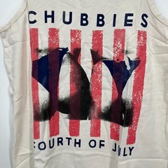 Chubbies Tank Top Men’s Size S White Cream Fourth of July 4th USA Cotton New NWT