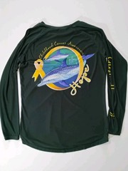 Guy Harvey Cancer Awareness T-shirt Mens Large Black Yellow Logo Outdoor Tee