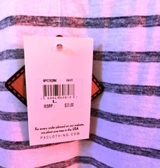 PX Clothing Navy striped t-shirt, Mens size L, NWT