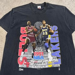 Vintage 1992 Chicago Bulls Lakers T-shirt NBA Salem Sportswear Black Mens XL