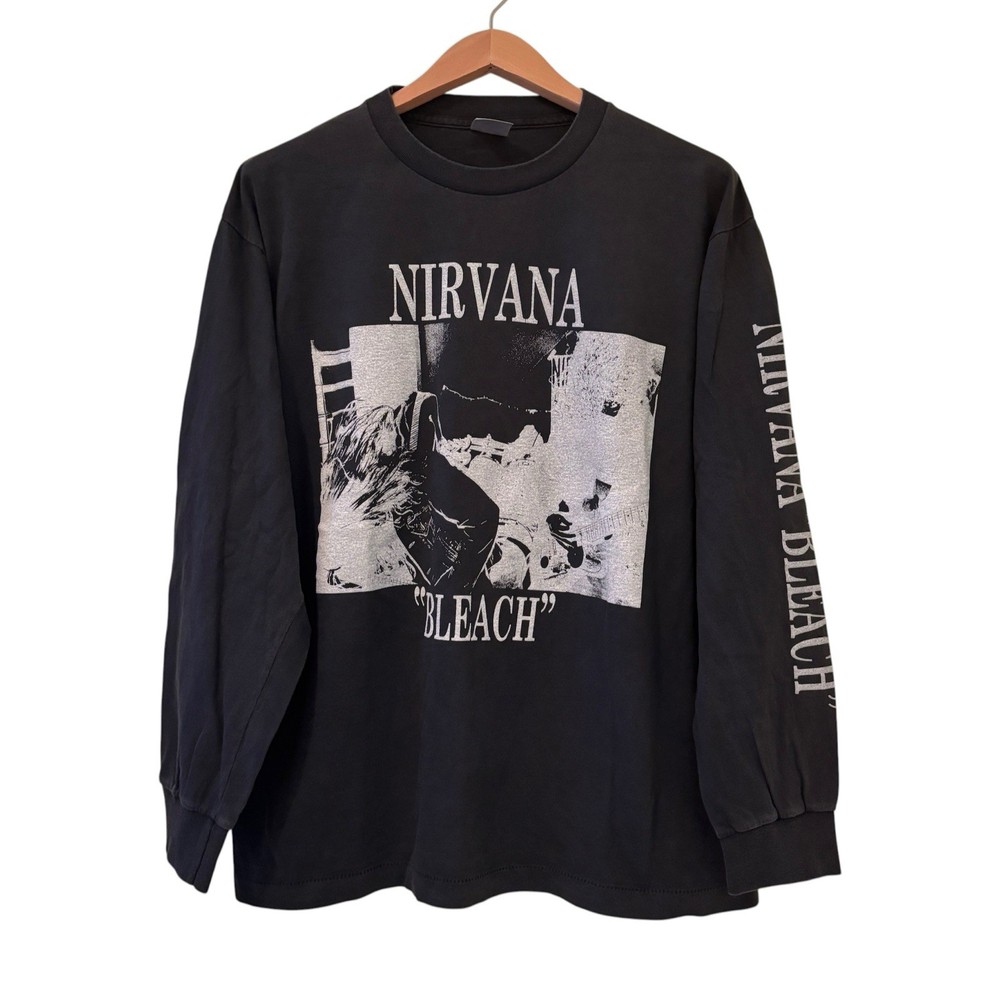 Nirvana BLEACH VTG Kurt Cobain Sub Pop Long Sleeve Grunge Band XL Shirt REPRINT