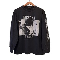 Nirvana BLEACH VTG Kurt Cobain Sub Pop Long Sleeve Grunge Band XL Shirt REPRINT