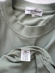 Giorgio Danieli Men’s Green Check Knit Mock Neck Short Sleeve T-Shirt