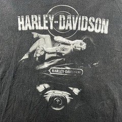 Vintage Harley Davidson Shirt Mens 3XL Black Pinup Girl Biker Eagle Double-Sided