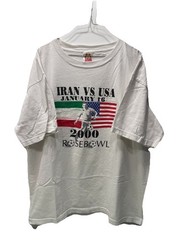 Vintage Y2K 2000 Iran vs USA Soccer T Shirt Mens Size 2XL Rose Bowl ( Rare )