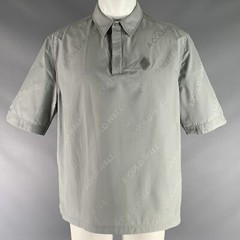 A-COLD-WALL Size M Grey Monogram Polyamide Pop-Over Short Sleeve Shirt