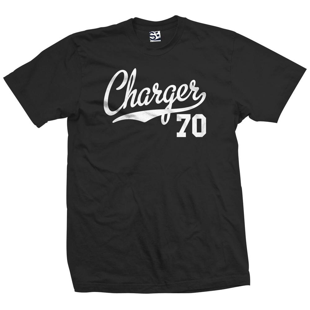 Charger 70 Jersey T-Shirt | 1970 Script Classic Baseball Sports Tee Womens Mens
