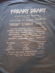 Freaky Deaky 2016 Bridgeview, IL Concert Skull Tshirt Olive Green 100% Cotton