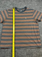 Volcom T Shirt Mens 2XL Multicolor Striped Cotton Modern Fit Logo Embroidered