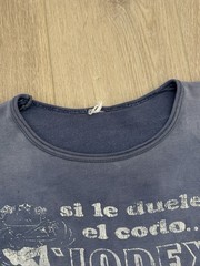 vintage 40s Sunfaded Blue Iodex Graphic Baby Cropped Tee S-M 50s Shirt