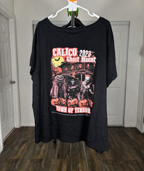 LAT Apparel Calico 2023 Ghost Haunt Town of Terror Men’s Black V-Neck Tee 4