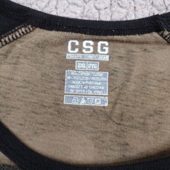 CSG Shirt Mens XXL Black Army Green Camo Raglan Tee