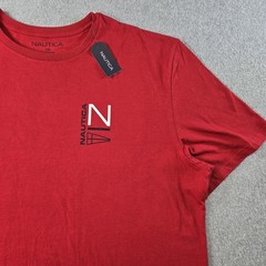 Nautica Shirt Mens 3XL Red NS83 Sailing Graphic Crewneck Cotton Jersey Tagless