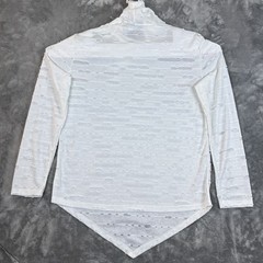Mens Cowl Neck White Shirt Long Sleeve Distressed Gothic Inspired Streetwear XL