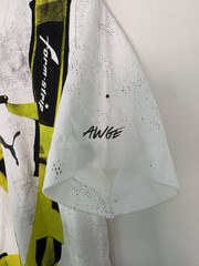 Puma A$Ap Rocky Distressed Seat Belt Graphic White Lime Green T Shirt SAMPLE XXS