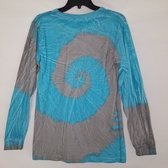 Yazbek Gulf Shores Alabama Tie Dye Long Sleeve T-Shirt Blue Grey Mens Small