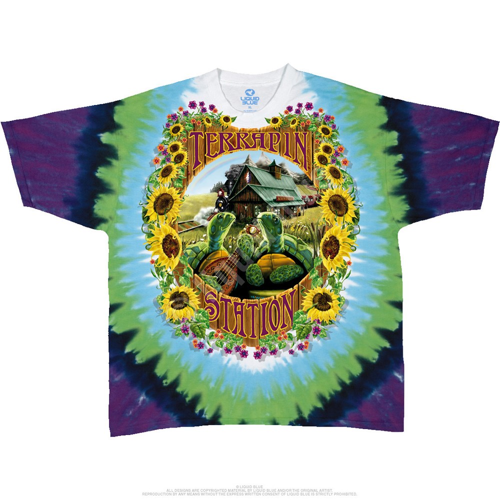 GRATEFUL DEAD-TERRAPIN STATION-2 SIDED TIE DYE T-SHIRT- S,M,L,XL,2X-3X,4X,5X,6X
