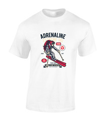 ADRENALINE EXTREME SKI MENS T SHIRT SKIING DESIGN COOL HOLIDAY CLOTHING GIFT TOP