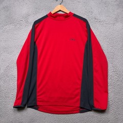 LL Bean Shirt Mens Medium Tall MT Red Gray Base Layer Outdoor Performance Hiking