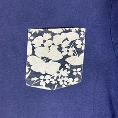 Old Navy Mens XL Soft Washed Blue T-Shirt Floral Print Pocket Crew Neck Tee