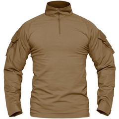 Men’s Hiking T-Shirts Tactical 1/4 Zip Casual Shirts Long Sleeve Field Work Tops