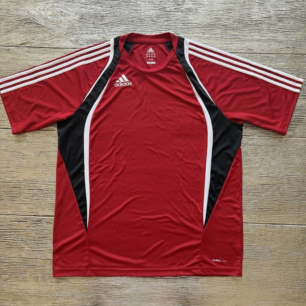 Vintage Adidas Soccer Style Shirt ClimaCool Size XL Red