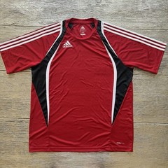 Vintage Adidas Soccer Style Shirt ClimaCool Size XL Red