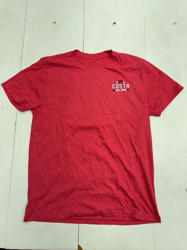 Costa Del Mar Red Back Graphic Print Short Sleeve T Shirt Mens Size Large