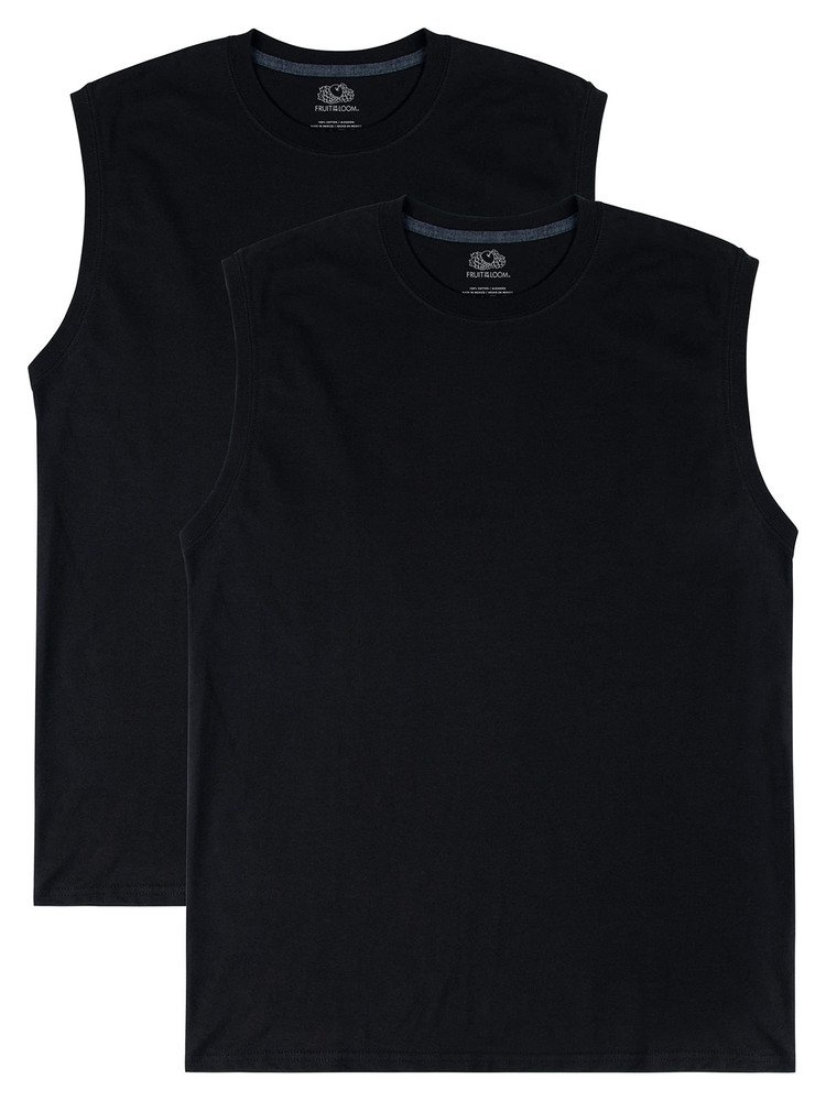 Fruit of the Loom Men’s Eversoft Cotton Sleeveless T Shirts, Breathable & Moi…