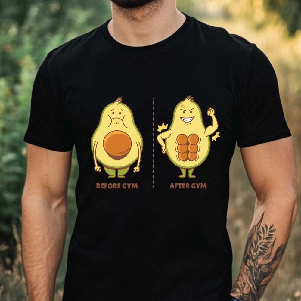 Mens Avocado Print Cotton T-Shirt Size XS to 5XL
