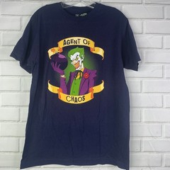 Tee Villain tshirt The Joker Batman DC Comics medium navy blue ringspun cotton