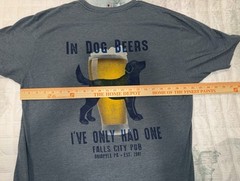 “In Dog Years I Only Had One” Tshirt-Falls City Pub, Ohiopyle, PA. Adult Size XL