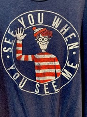 WHERE’S WALDO? Novelty T-Shirt Short Sleeves Blue Crew Neck Men’s 4XL