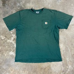 Carhartt T-Shirt Size XL Tall Green Loose Fit Short Sleeve Crew Neck Work Wear