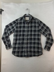 Weatherproof Mens Medium Gray Plaid Long Sleeve Button Up Flannel Shirt