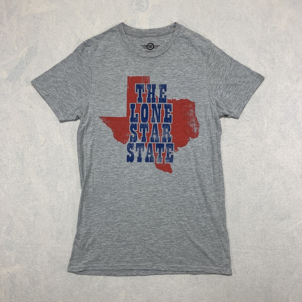 MAD Engine T Shirt Mens Small 34-36 Gray The Lone Star State Texas