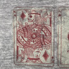 VTG Y2K Lucky Brand Venice Burnout Graphic T-Shirt Men’s M Gray Skull Poker Card