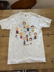 Vintage 1986 Peanuts Gang Snoopy Charlie Brown Graphic T-Shirt USA Large