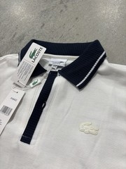 Brand new with tags Lacoste white T-shirt blue ribbed collar Men’s Small