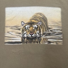 Vintage 90s Tiger Shirt Sz L Single Stitch Nature Wildlife Big Cats